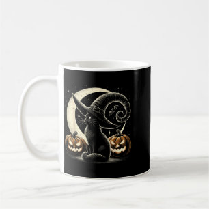 Black Cat Halloween Retro Pumpkin Costume Cat Coffee Mug