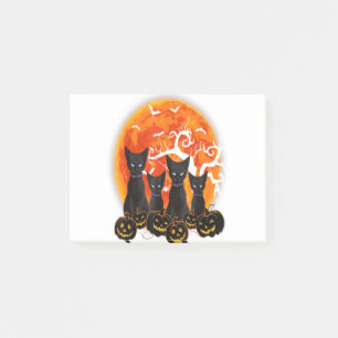Black Cat Halloween Scary Pumpkins Moon Black Cat Post-it Notes