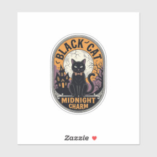 Black Cat Halloween Shirt Vintage Midnight Charm D