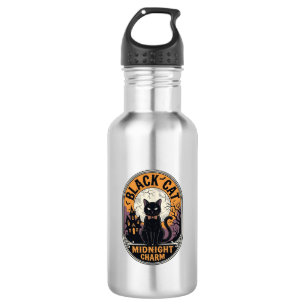 Black Cat Halloween Shirt Vintage Midnight Charm D 532 Ml Water Bottle