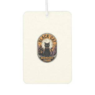 Black Cat Halloween Shirt Vintage Midnight Charm D Car Air Freshener