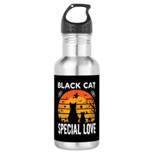 Black Cat Halloween Special Love Gothic Design 532 Ml Water Bottle