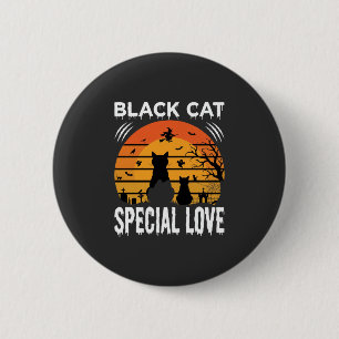Black Cat Halloween Special Love Gothic Design 6 Cm Round Badge