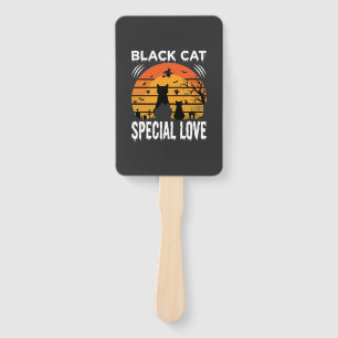 Black Cat Halloween Special Love Gothic Design Hand Fan