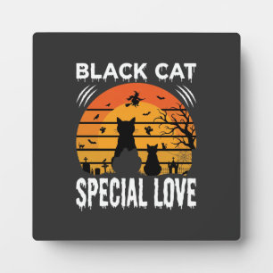 Black Cat Halloween Special Love Gothic Design Plaque
