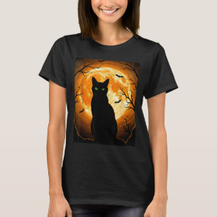 Black Cat Halloween Spooky Moon Cats Lover Men T-Shirt