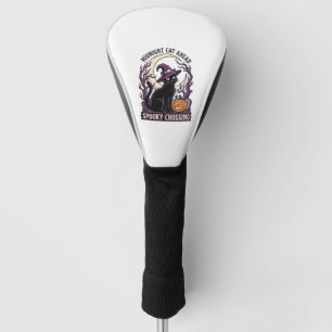 Black Cat Halloween Vintage Engraving Pumpkin Cat Golf Head Cover