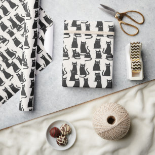 Black Cat Halloween  Wrapping Paper