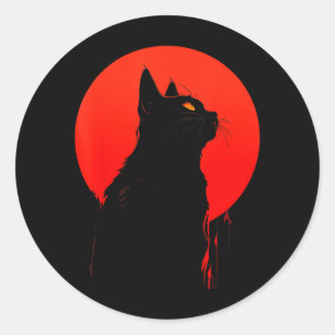 Black Cat Halloween _ Y Spooky Season Kitty Goth Classic Round Sticker