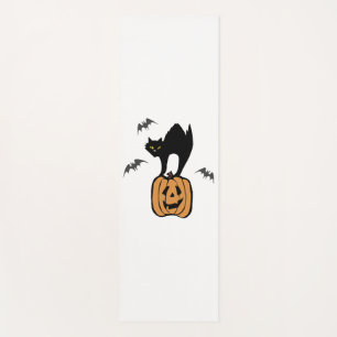Black Cat Halloween Yoga Mat