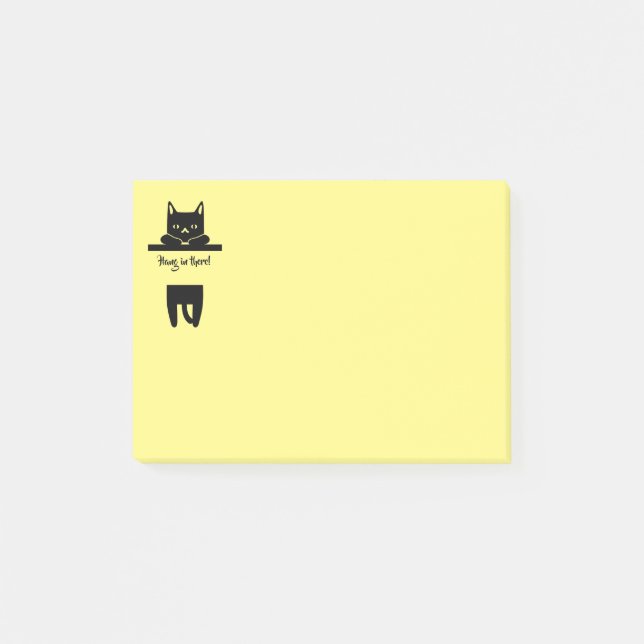 Black Cat, Hang in There! Post-it Notes (Front)
