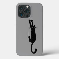 Black Cat Hanging On | Humourous Kitty Cat