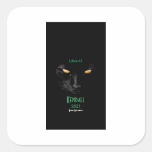 Black Cat Happy Halloween customisable Square Sticker