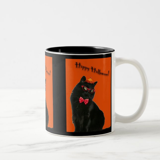 Black Cat Happy Halloween Mug (Right)