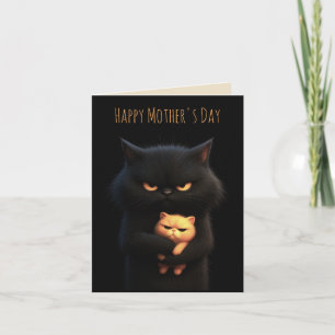 Black Cat Happy Mother's Day Card
