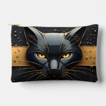 Black Cat Head With Gold Drip Design 🐈