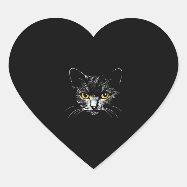 Black Cat                             Heart Sticker (Front)