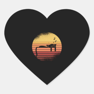 Black Cat Heart Sticker