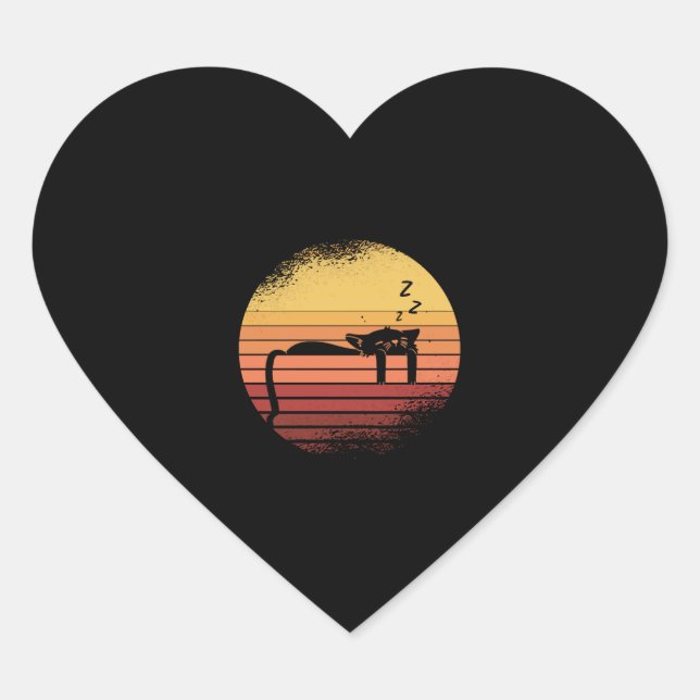 Black Cat         Heart Sticker (Front)