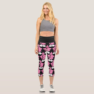 BLACK CAT High Waisted Capris PANTS LEGGINGS