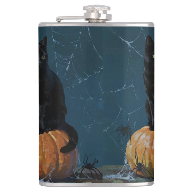 Black Cat Hip Flask (Front)