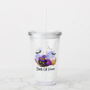 Black Cat Hisses Acrylic Tumbler