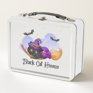 Black Cat Hisses – Halloween Witch Cat Metal Lunch Box