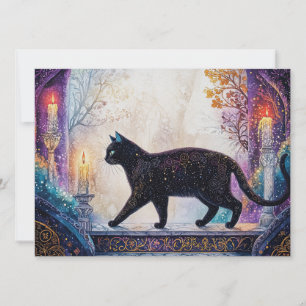 Black cat holiday card