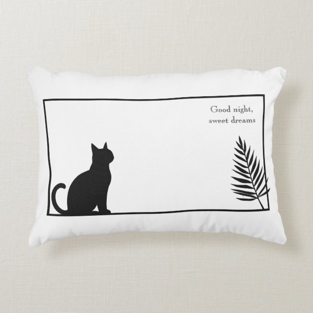 black cat home Accent Pillow (Front)