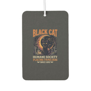 Black Cat Humane Society Halloween Crescent Moon L Car Air Freshener