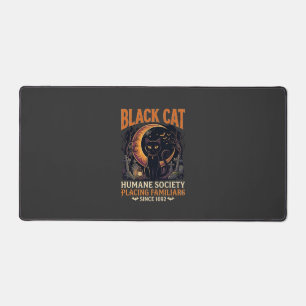 Black Cat Humane Society Halloween Crescent Moon L Desk Mat