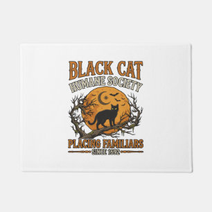 Black Cat Humane Society Halloween Full Moon Bats_ Doormat