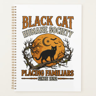 Black Cat Humane Society Halloween Full Moon Bats_ Planner