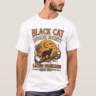 Black Cat Humane Society Halloween Full Moon Bats T-Shirt