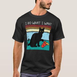 Black Cat I Do What I Want Cup Men Women Girls Ki T-Shirt