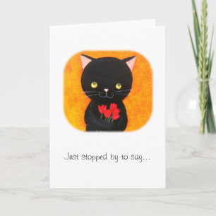 Black Cat I Love You Card Valentine's day Card