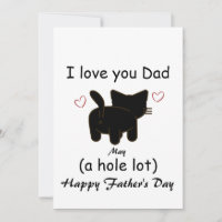 Black cat I love you dad a hole lot Invitation
