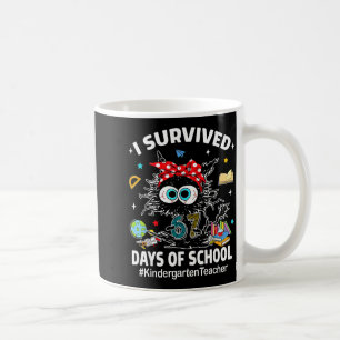 Black Cat I Survived 67 Days Of School Kindergarte Coffee Mug