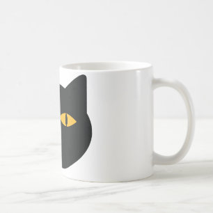 black cat icon coffee mug