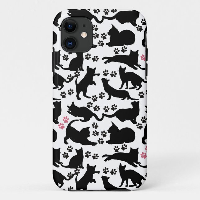 Black Cat Icon with Paws Case-Mate iPhone Case (Back)