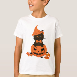 Black Cat in a Pumpkin, Halloween T-Shirt