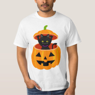 " Black Cat in Halloween Pumpkin Clip Art " T-Shirt