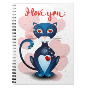 Black cat in Love Notebook