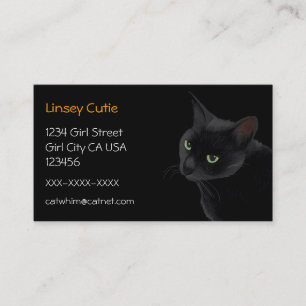 Black cat in the dark business card