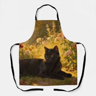 Black Cat in the Flowers I Apron