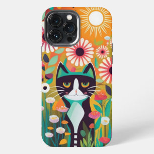 Black Cat in The Garden iPhone 13 Pro Max Case