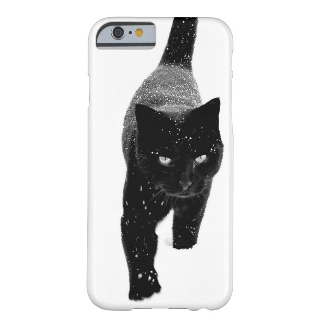Black Cat in the Snow Photo Case-Mate iPhone Case (Back)