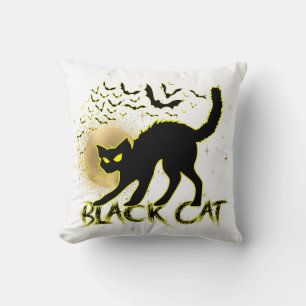 Black Cat Inspired Halloween Pillow
