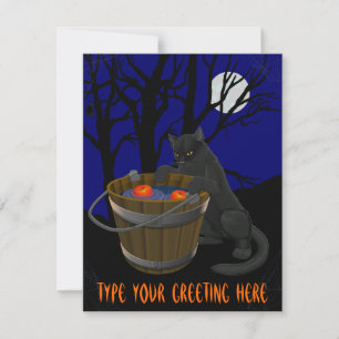 Black Cat Invitations Personalised Halloween Cards