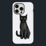 Black cat iPhone 15 pro max case<br><div class="desc">Hand-painted black cat</div>
